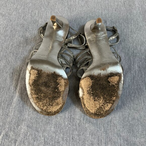 Via Spiga Silver Leather Strappy Sandals.  Size 7 - Picture 11 of 12